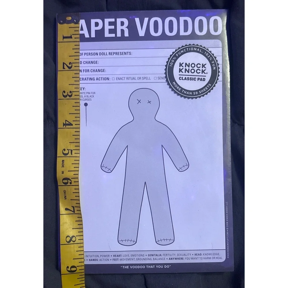 NEW Knock Knock Paper Voodoo Classic Pad Novelty Notepad 60 Sheets 6x9